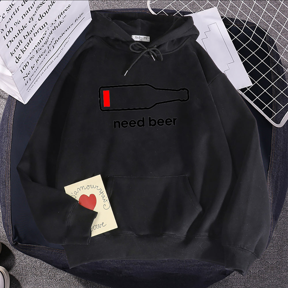 Women's Hoodie Sweatshirt With Beer Print