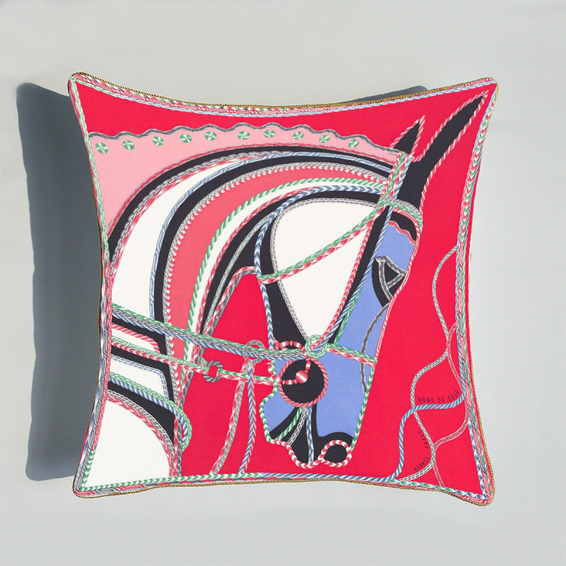 Light Luxury Horse Portrait Cushion Cover