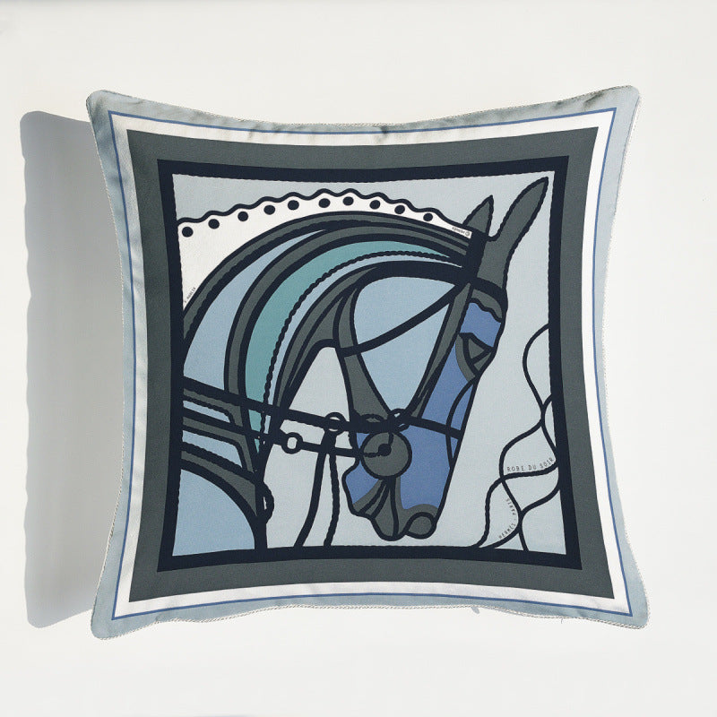 Light Luxury Horse Portrait Cushion Cover