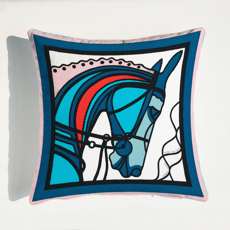 Light Luxury Horse Portrait Cushion Cover
