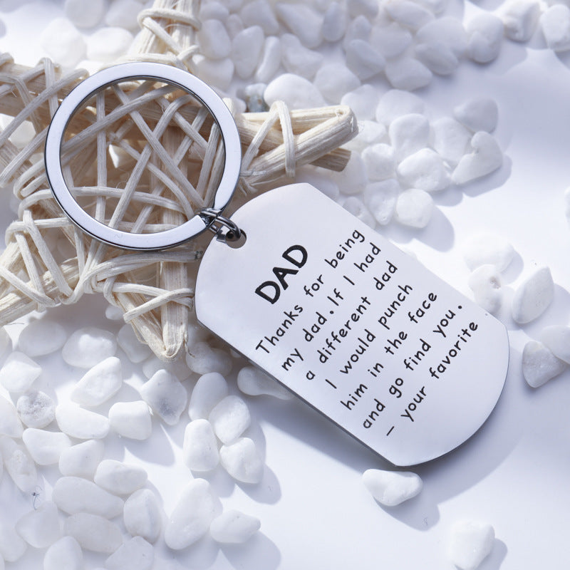 Thanks for Being My Dad Keychain