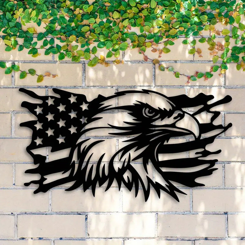 American Flag Eagle Metal Decor