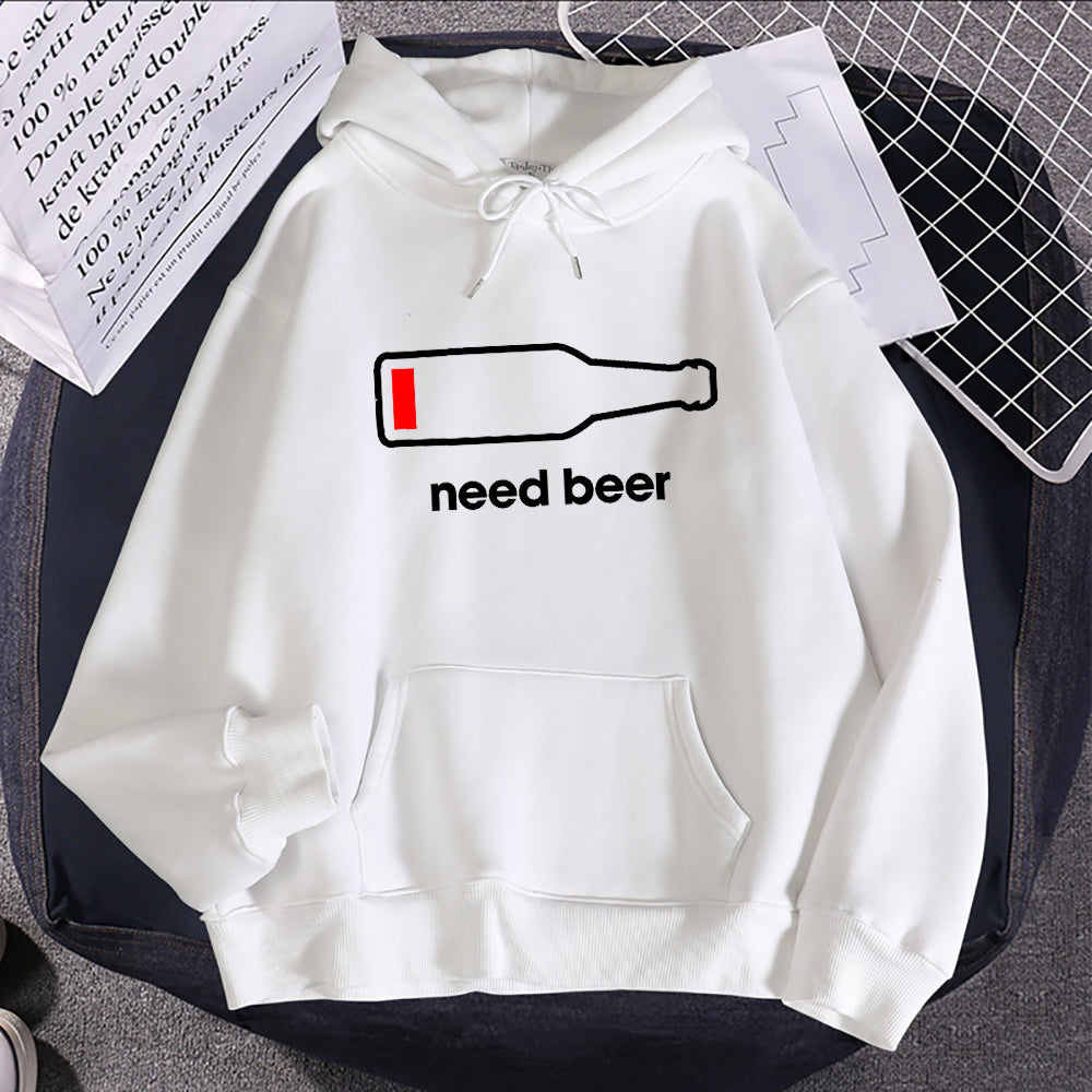 Women's Hoodie Sweatshirt With Beer Print