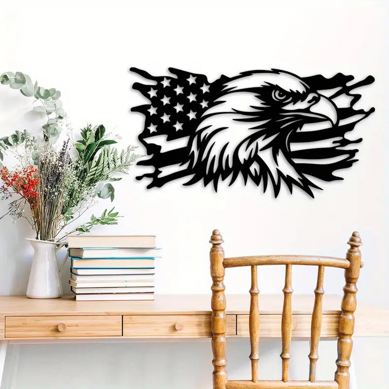 American Flag Eagle Metal Decor