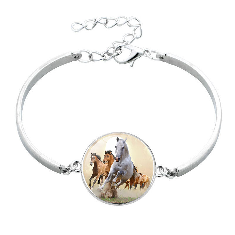 Animal Horse Glass Time Stone Bracelet