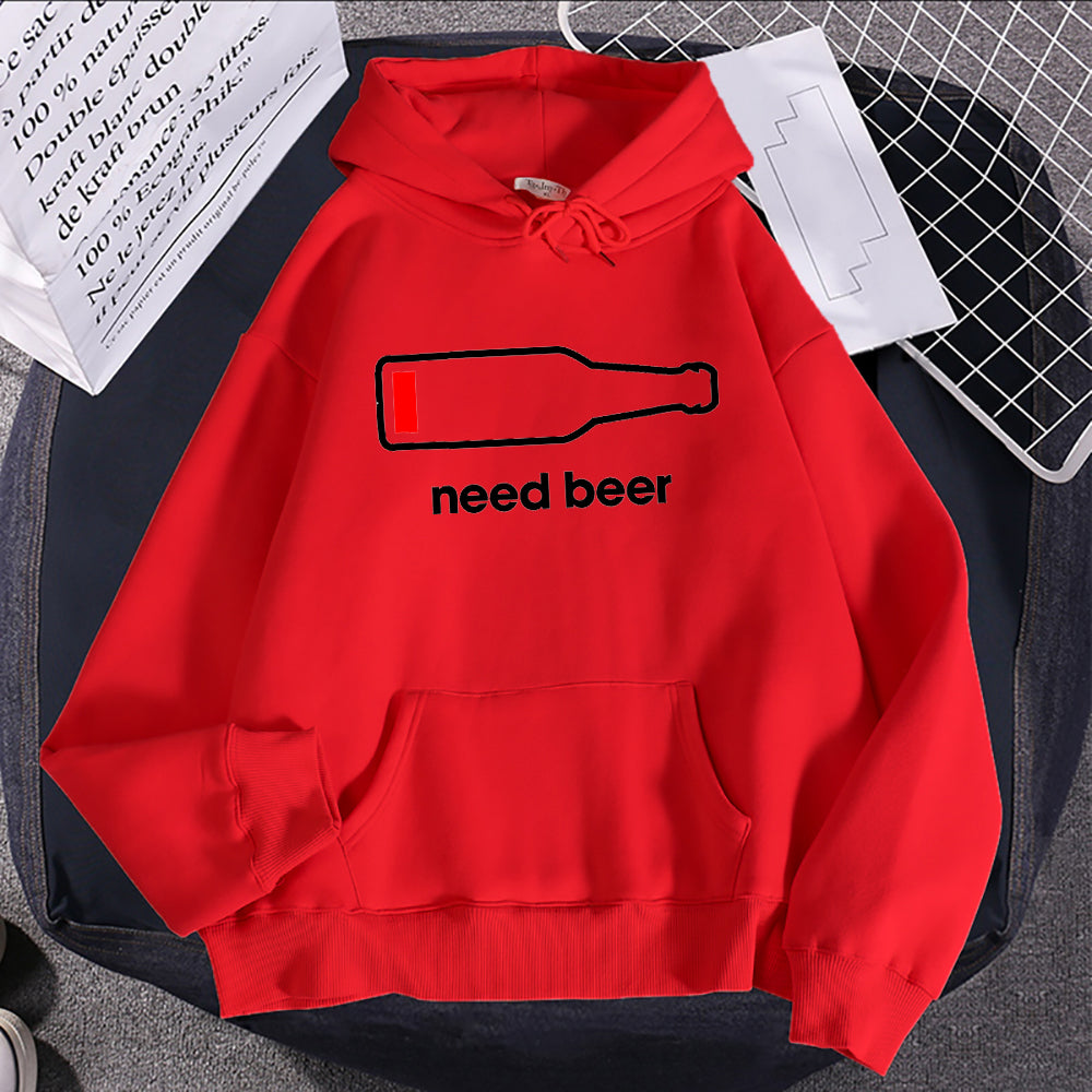 Women's Hoodie Sweatshirt With Beer Print
