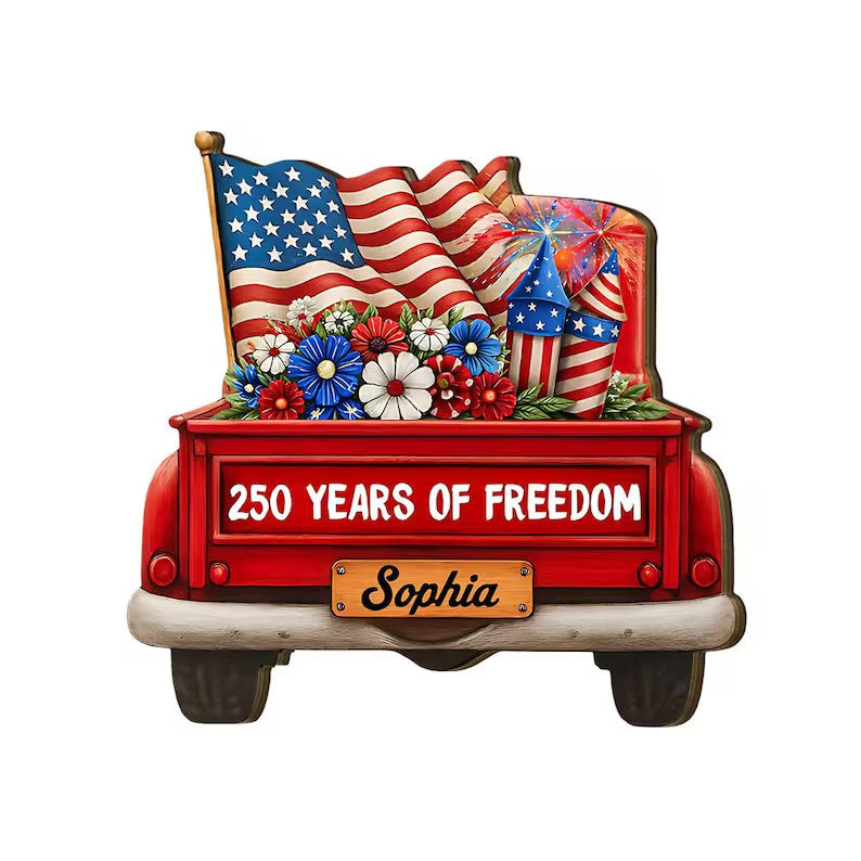 Independence Day Wooden Door Hanging Home Fabric Decor Holiday Window Display Prop