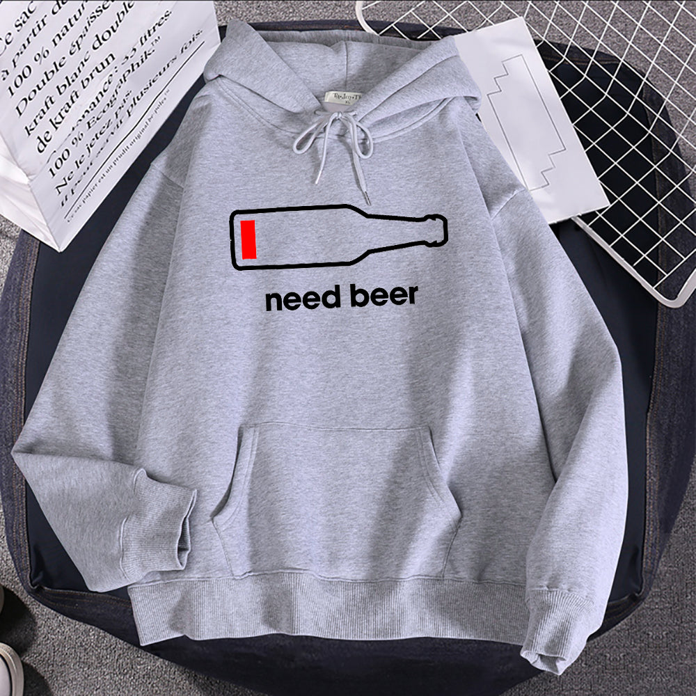 Women's Hoodie Sweatshirt With Beer Print