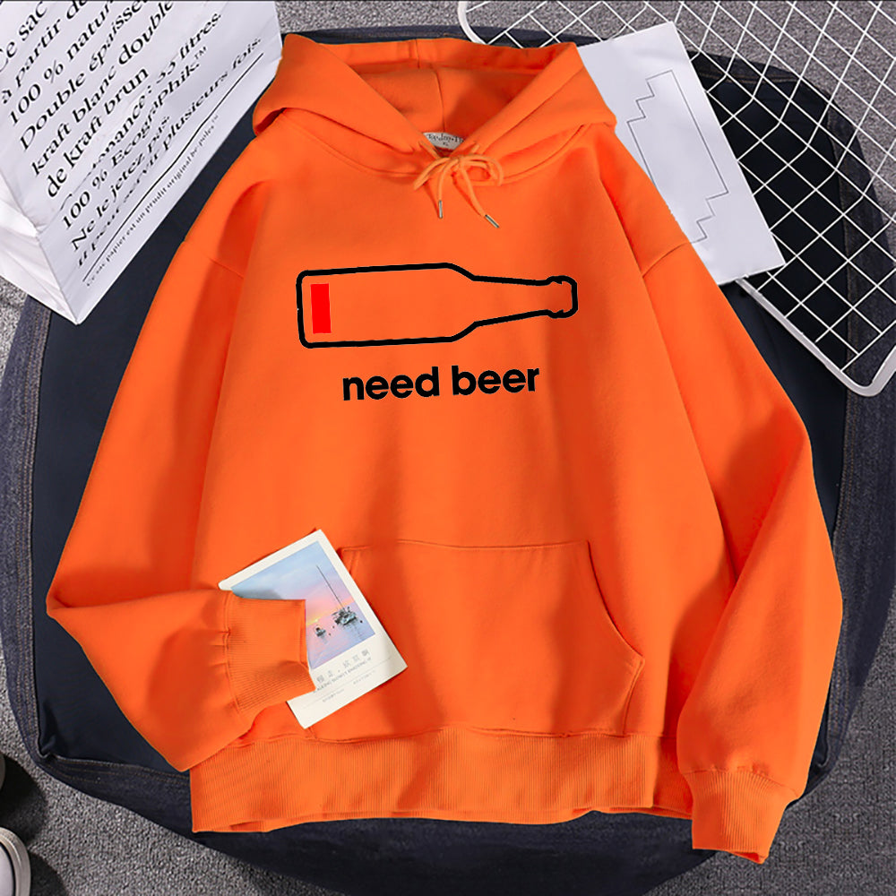 Women's Hoodie Sweatshirt With Beer Print