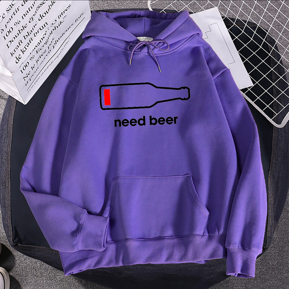Women's Hoodie Sweatshirt With Beer Print