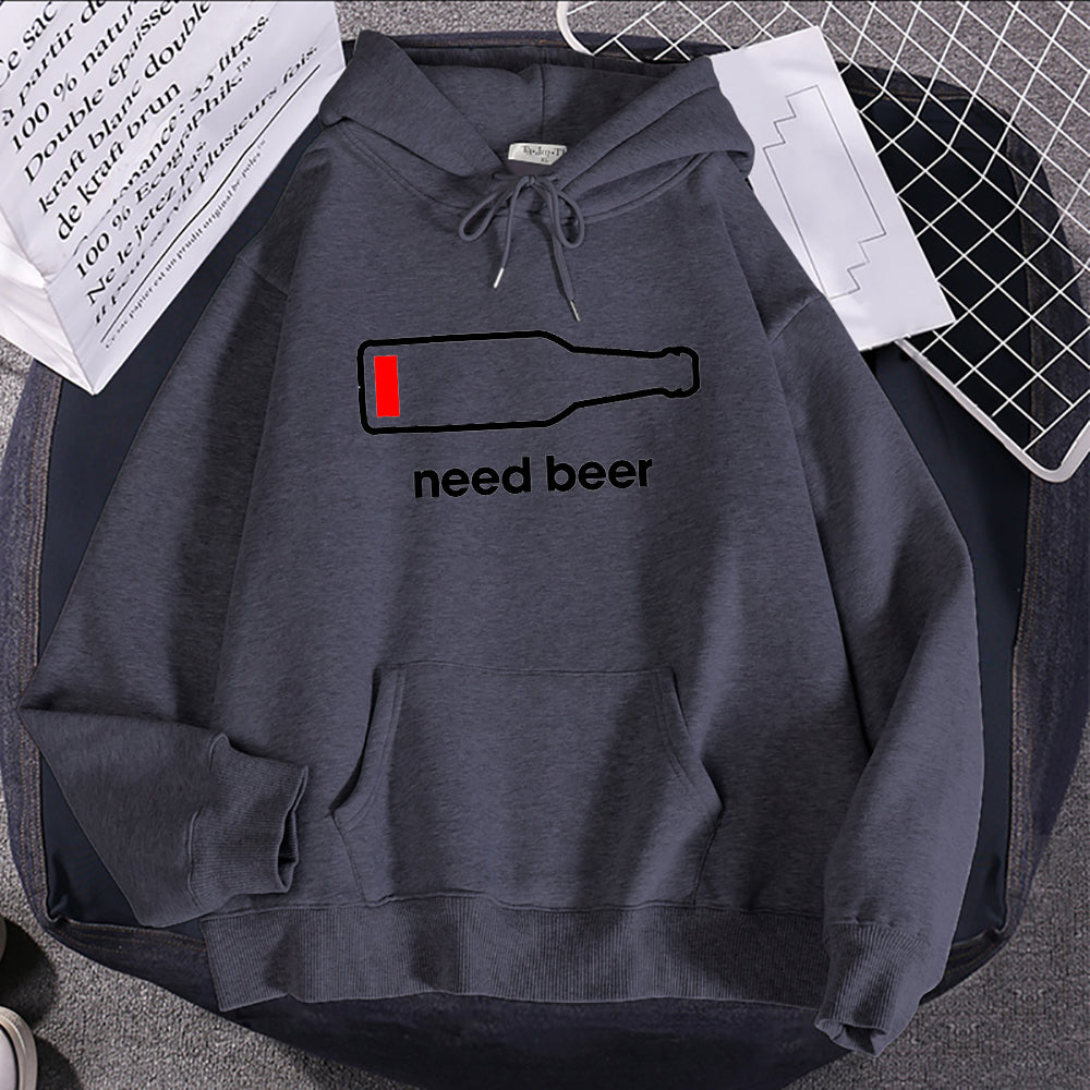 Women's Hoodie Sweatshirt With Beer Print