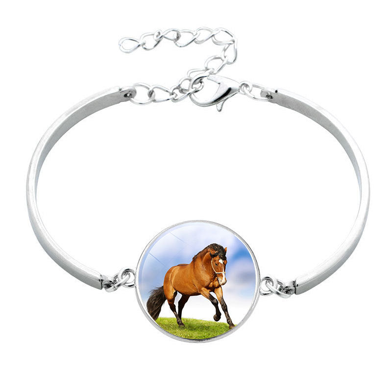 Animal Horse Glass Time Stone Bracelet