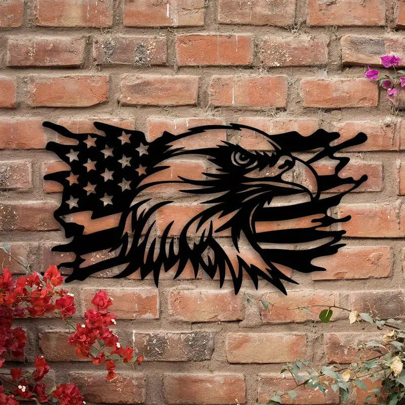 American Flag Eagle Metal Decor
