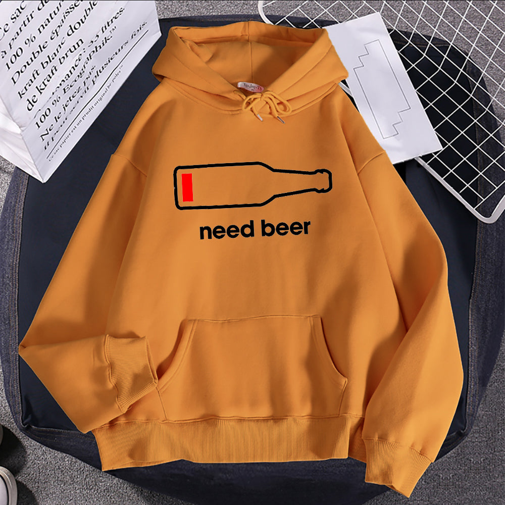 Women's Hoodie Sweatshirt With Beer Print