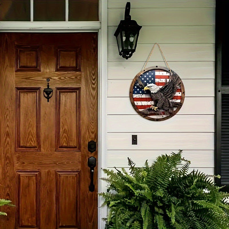 Independence Day Decoration Wooden Board Listing Eagle Welcome Door Plate