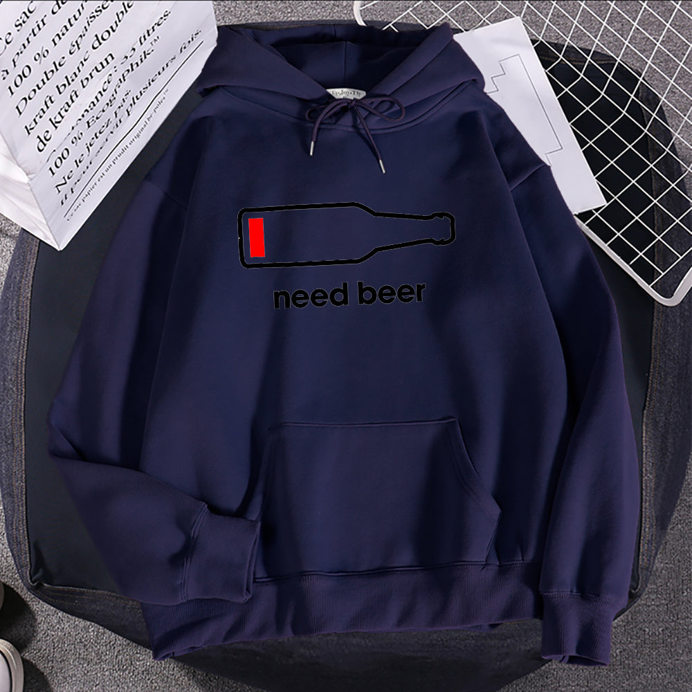 Women's Hoodie Sweatshirt With Beer Print