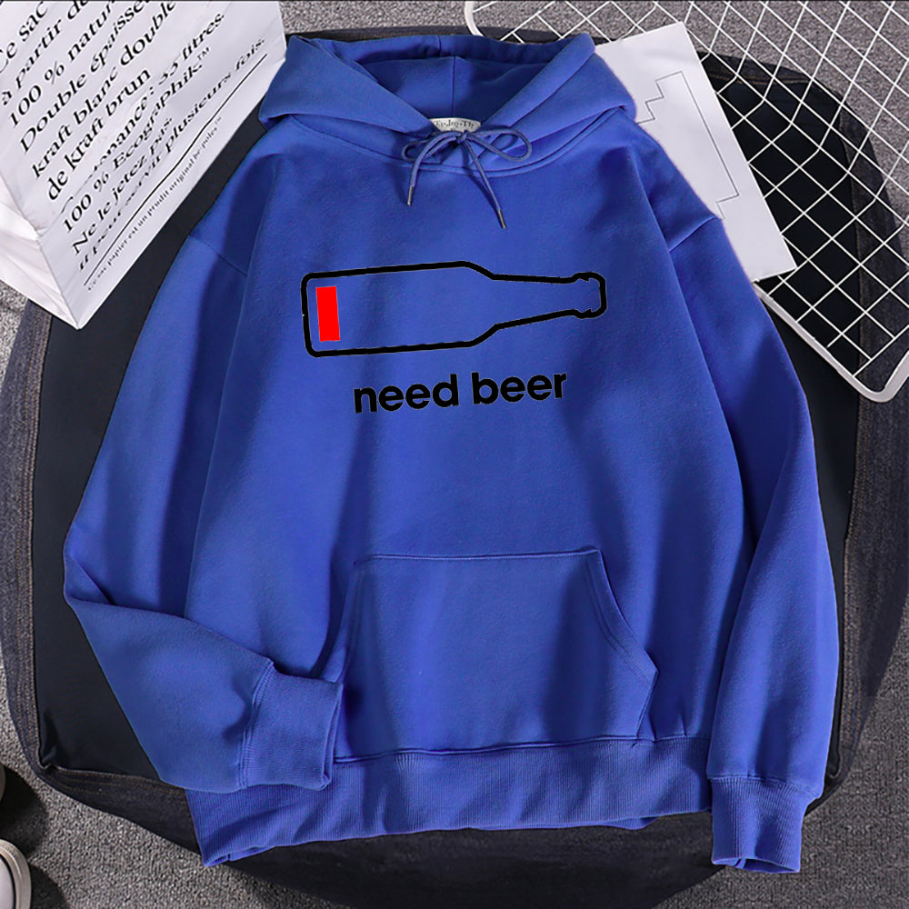 Women's Hoodie Sweatshirt With Beer Print