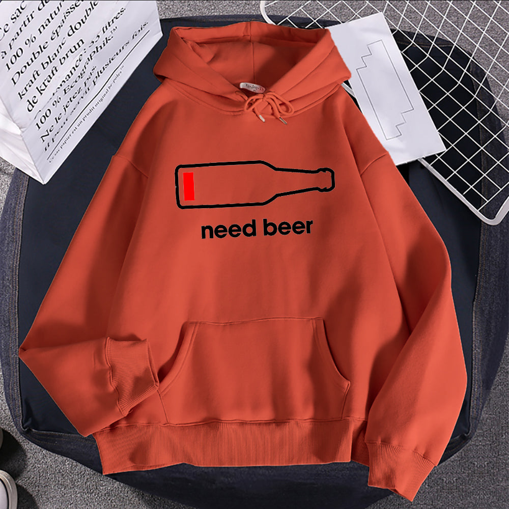 Women's Hoodie Sweatshirt With Beer Print