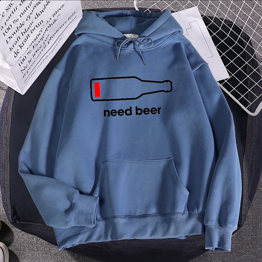 Women's Hoodie Sweatshirt With Beer Print